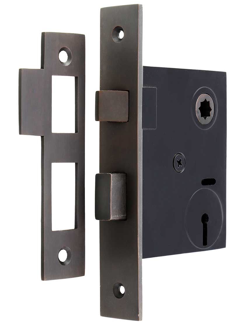 Mortise Lock with Solid Brass Faceplate 2 1/4" Backset House of
